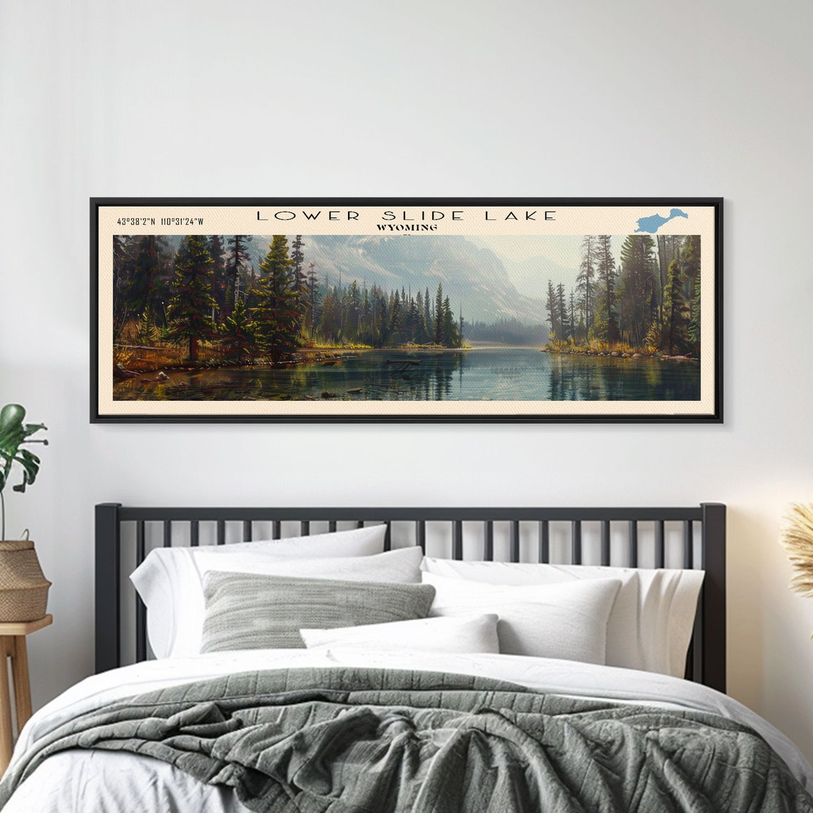 Lower Slide Lake Wyoming Towering Spruce Misty Mountain Mirror Poster