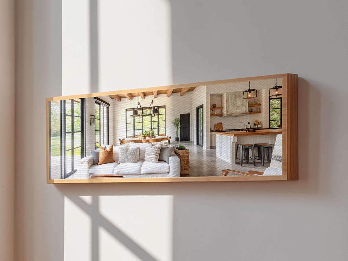 Modern Farmhouse Living Room Interior Beams Rustic Bright Wall Poster - Image 5