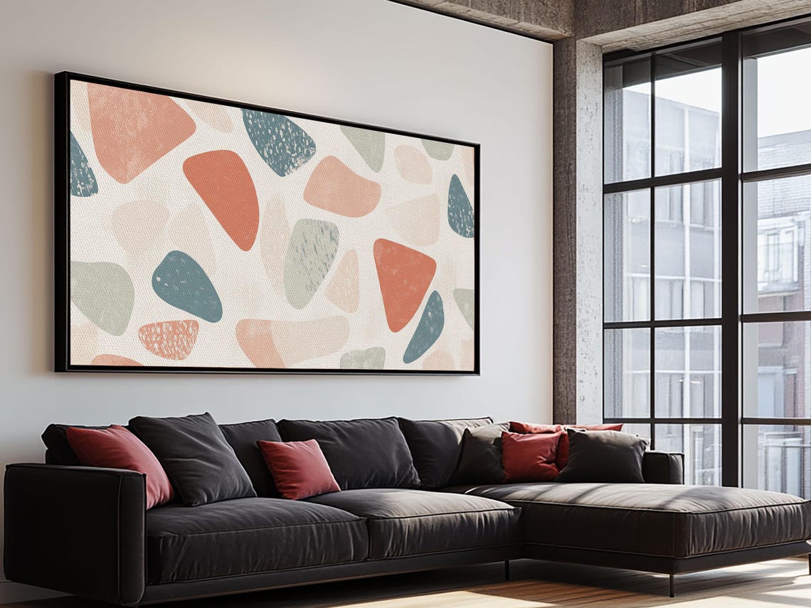 Abstract Shapes Geometric Wall Art Print Mcm Style Home Decor Above Sofa Art Home Decor - Image 2