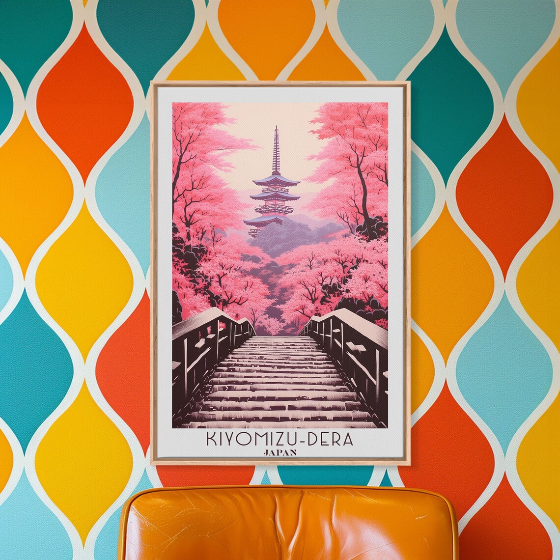 Kiyomizu-dera Japan Cherry Blossom Temple Pagoda Spring Travel Poster - Image 4