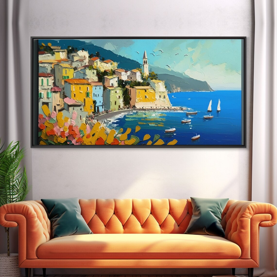 Positano Impressionist Amalfi Coast Seascape Art Print - Image 5