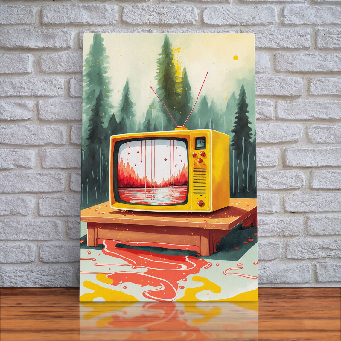 Abstract Surreal Forest TV Art Print, Retro Decor - Image 4