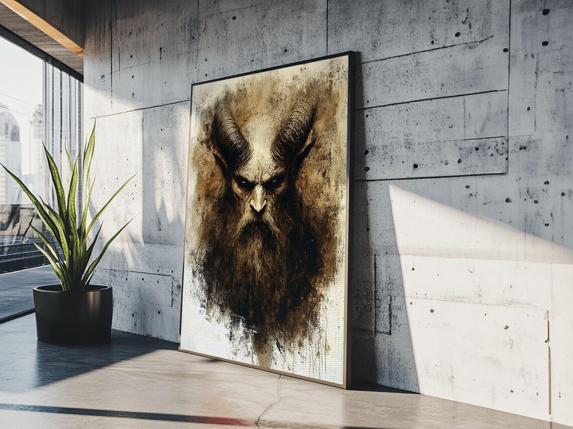 Portrait Of A Demon, Macabre Wall Art Print - Image 3