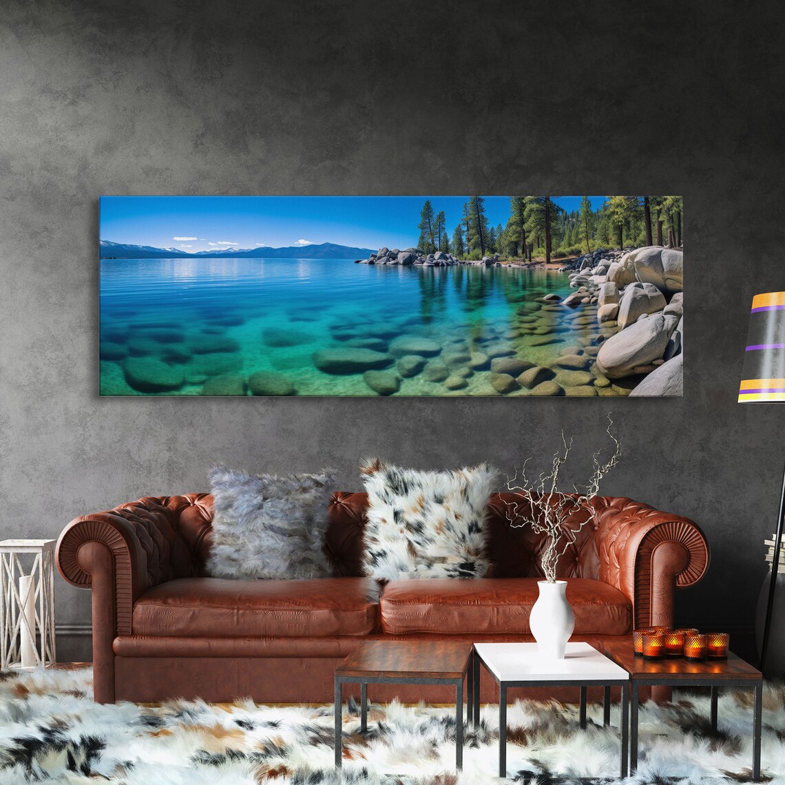 Lake Tahoe California Panoramic Travel Poster
