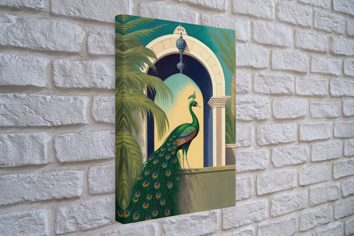 Watercolor Peacock Art Print, Colorful Wall Decor - Image 3
