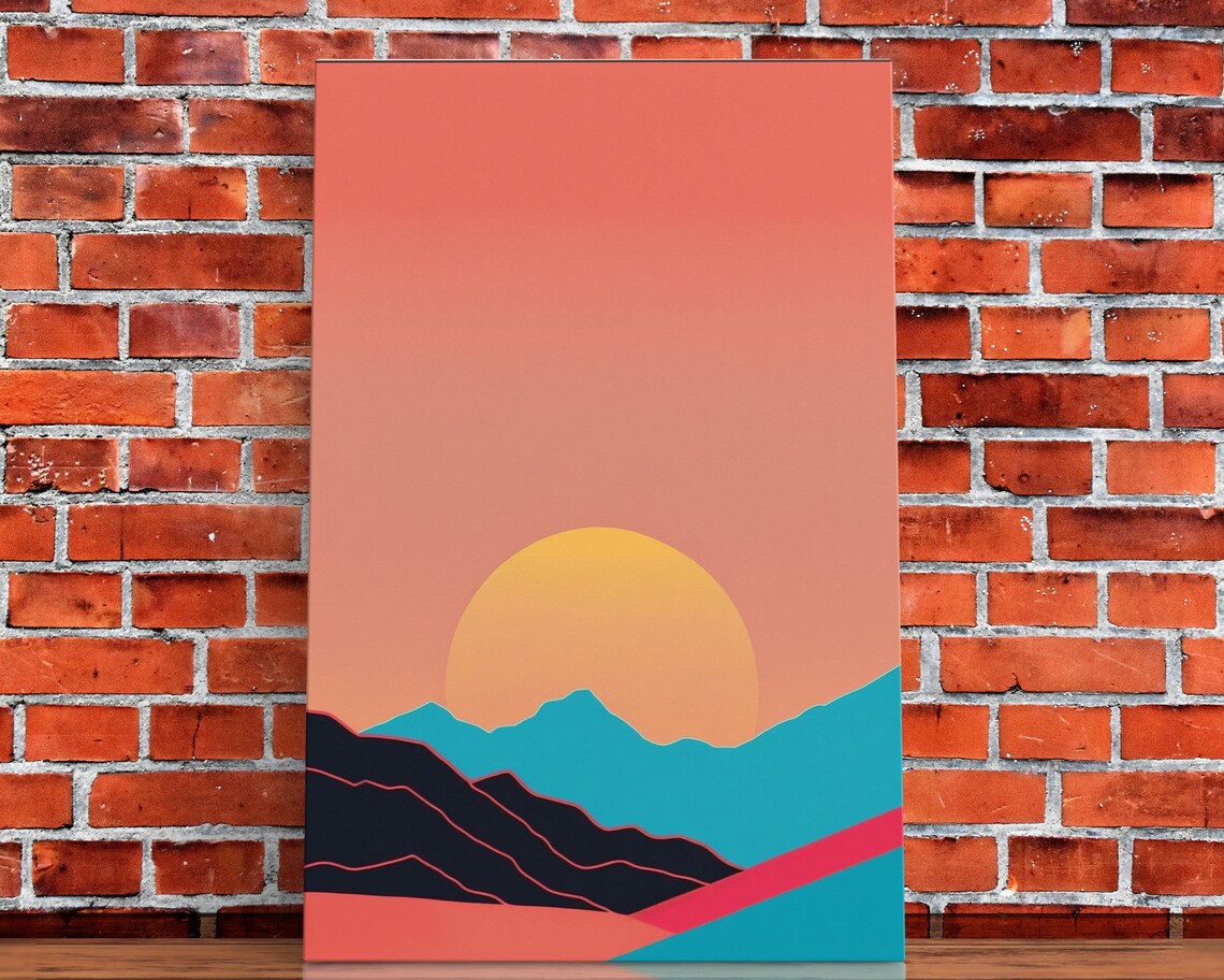 Peach Sunset, Minimalist Art Deco Inspired Art Print - Image 4