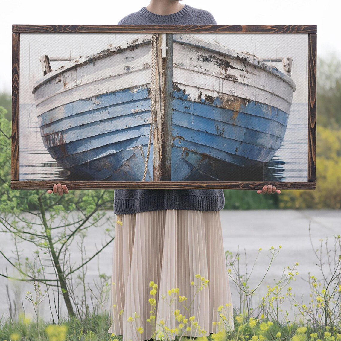 Old Wooden Ship Nautical Lakehouse Decor Wall Art Print - Image 2