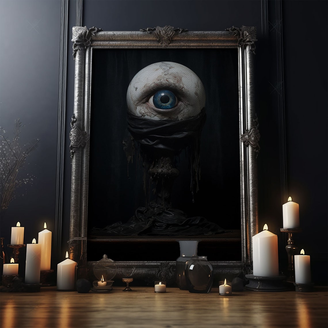 Giant Eyeball Cosmic Horror Dark Victorian Gothic Occult Art Poster - Image 4