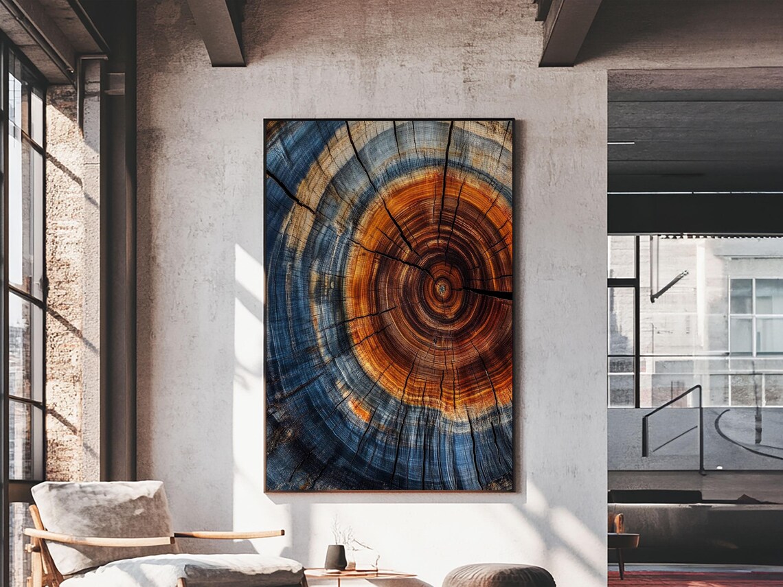 Tree Ring Print, Rustic Modern Farmhouse Art Print