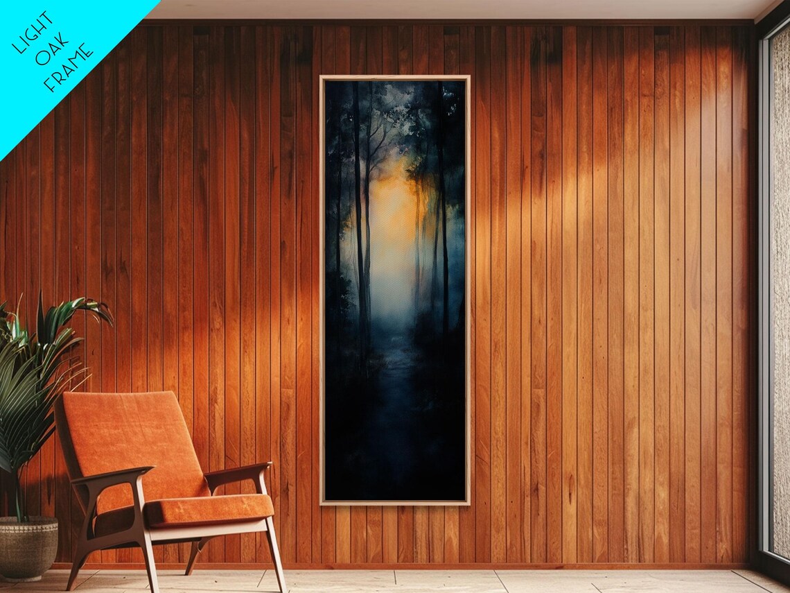 Forest Sunrise Pathway Framed Print Smoky Mountain Art Rustic Decor Bedroom Art Fall Artwork Landscape Painting - Image 5