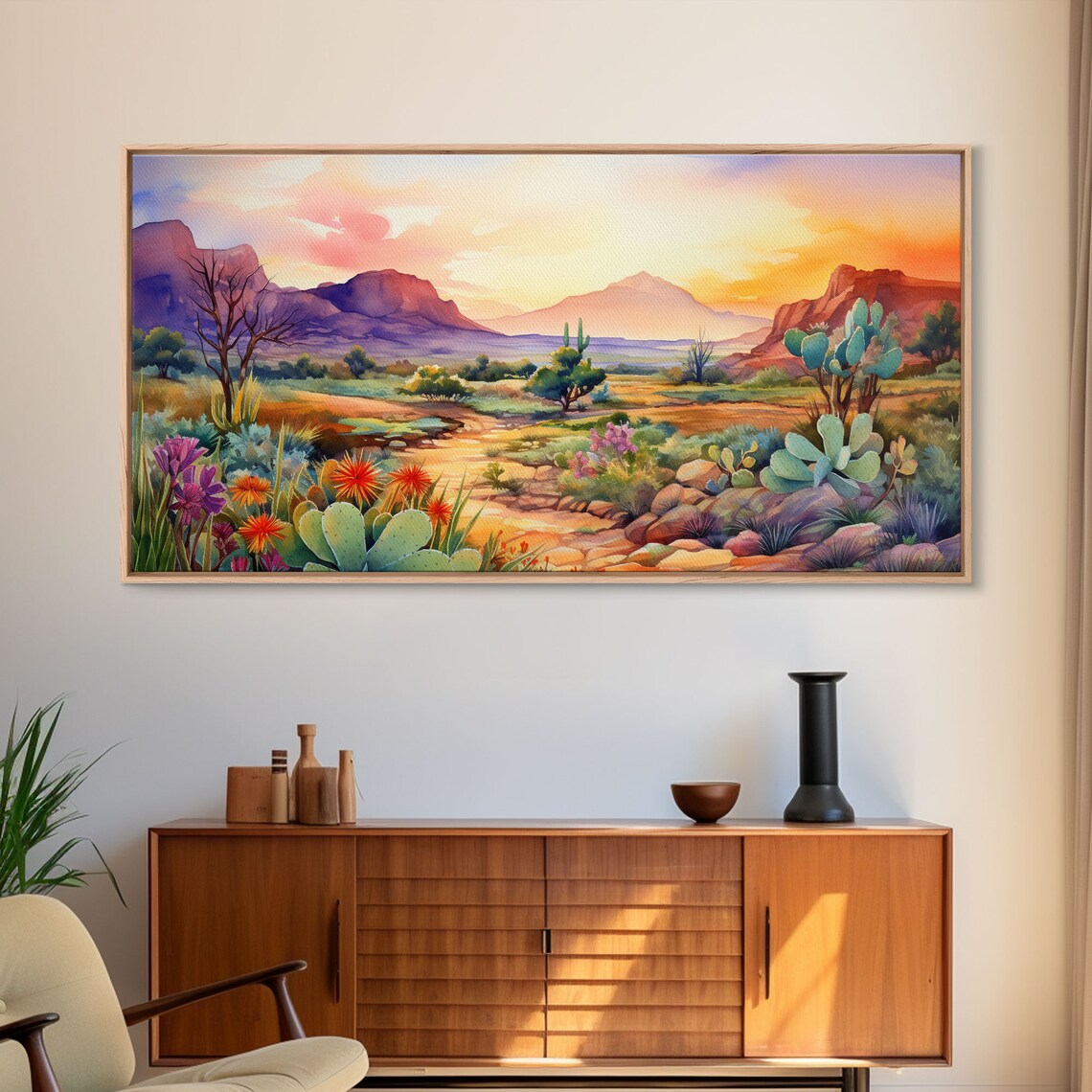 Southwestern Desert Landscape, Mid-Century Modern Art Print