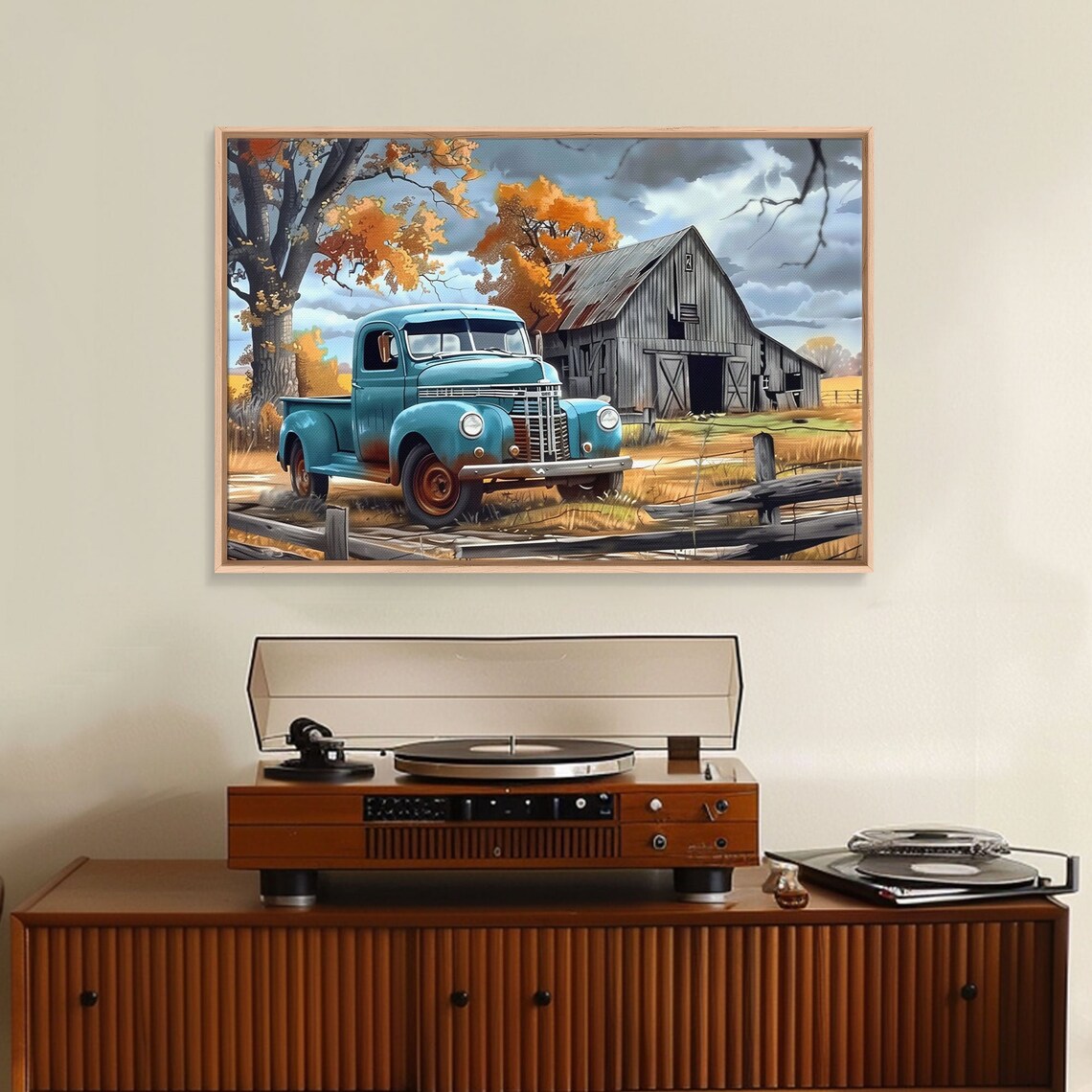 Old Rusty Truck Vintage Farmhouse Wall Art Print