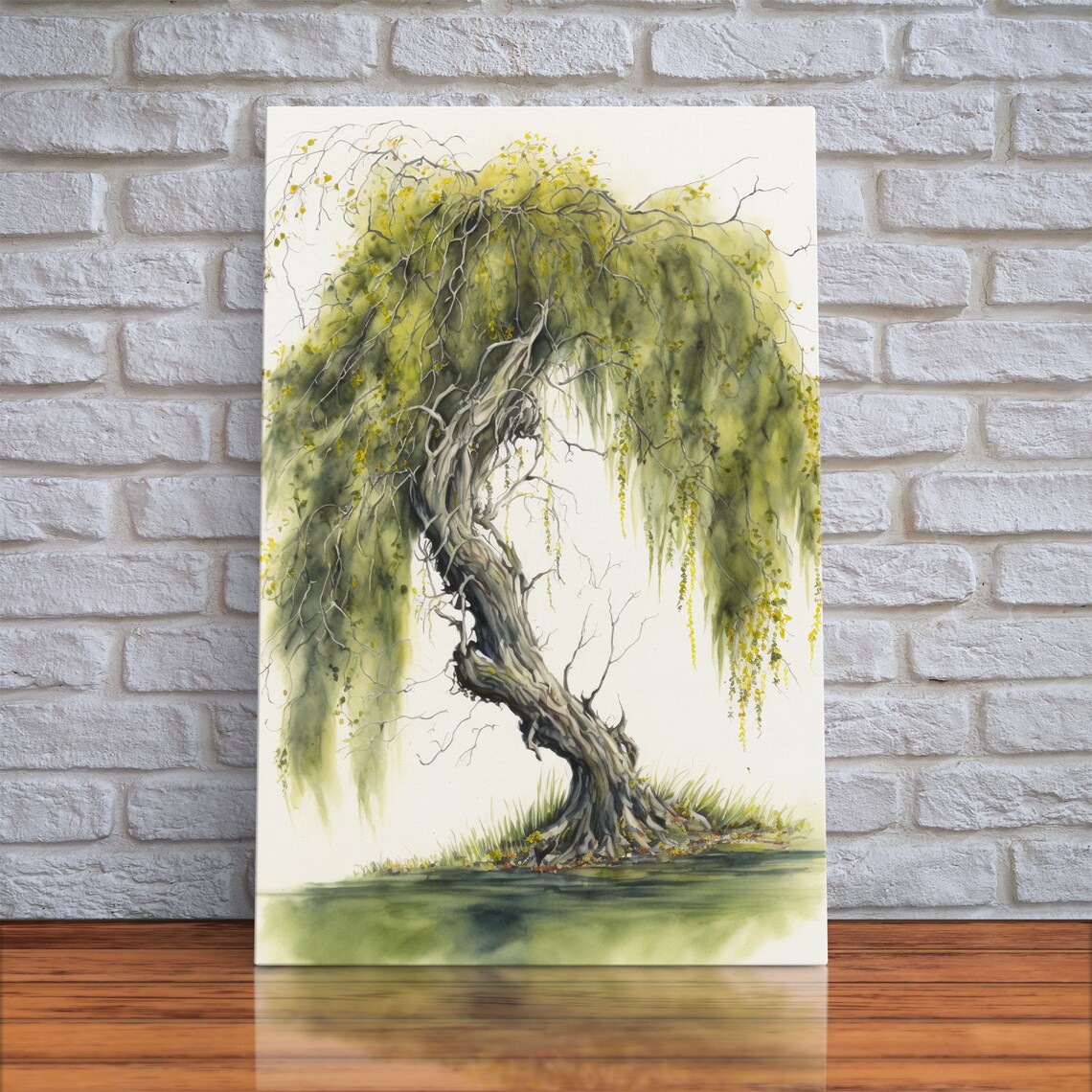 Weeping Willow Tree Watercolor Wall Art Print - Image 4