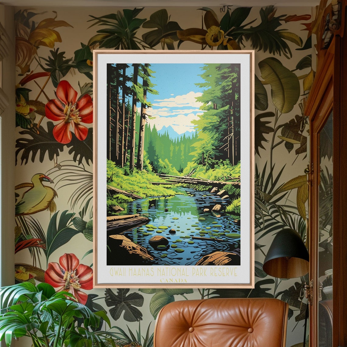 Gwaii Haanas Canada Temperate Rainforest Stream Mist Travel Poster - Image 5