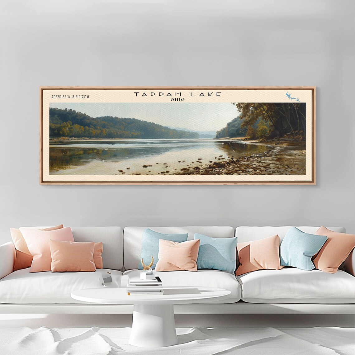Tappan Lake Ohio Forested Hills Calm Morning Lake View Travel Poster - Image 3