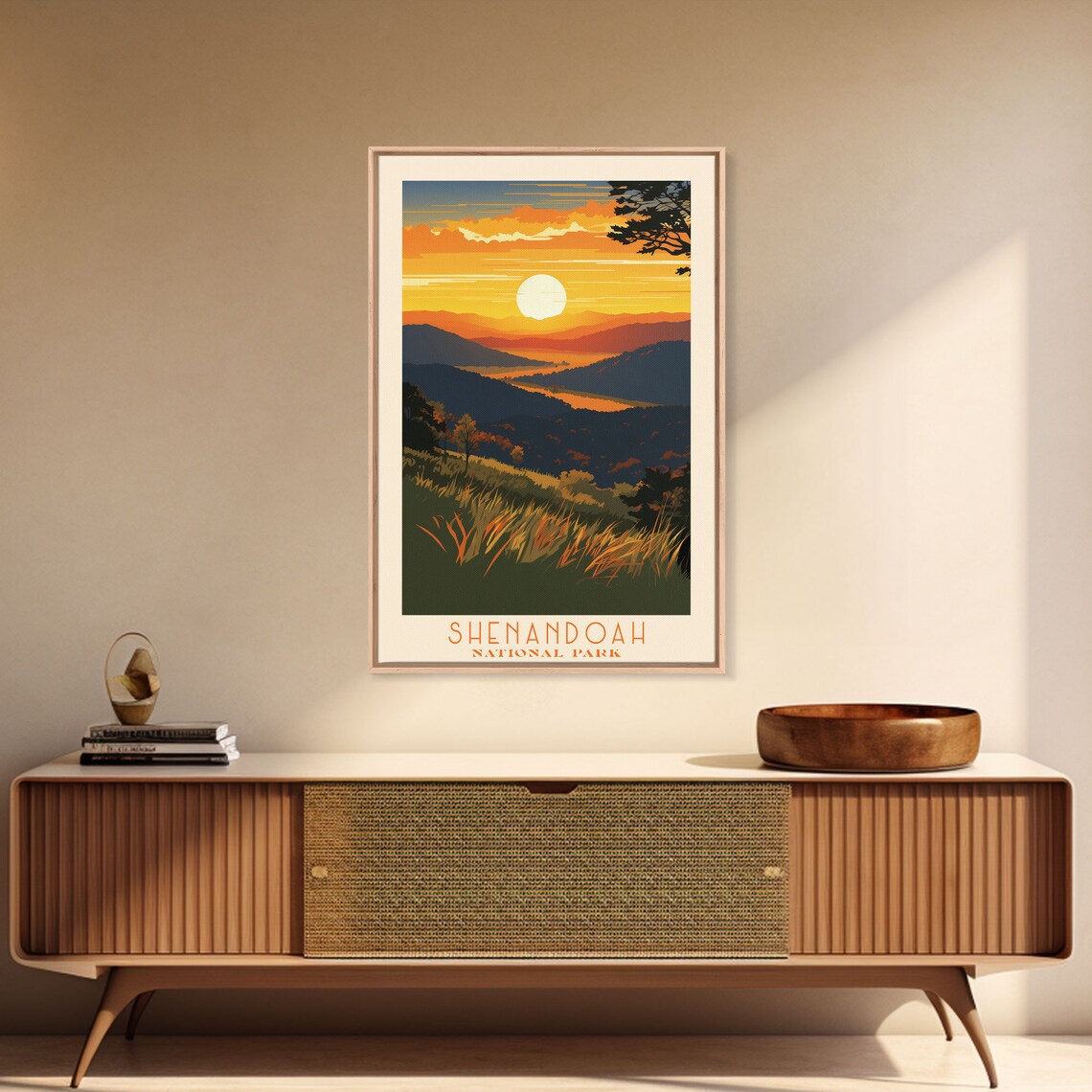 Shenandoah National Park Blue Ridge Sunset Retro Mountain Travel Poster - Image 3