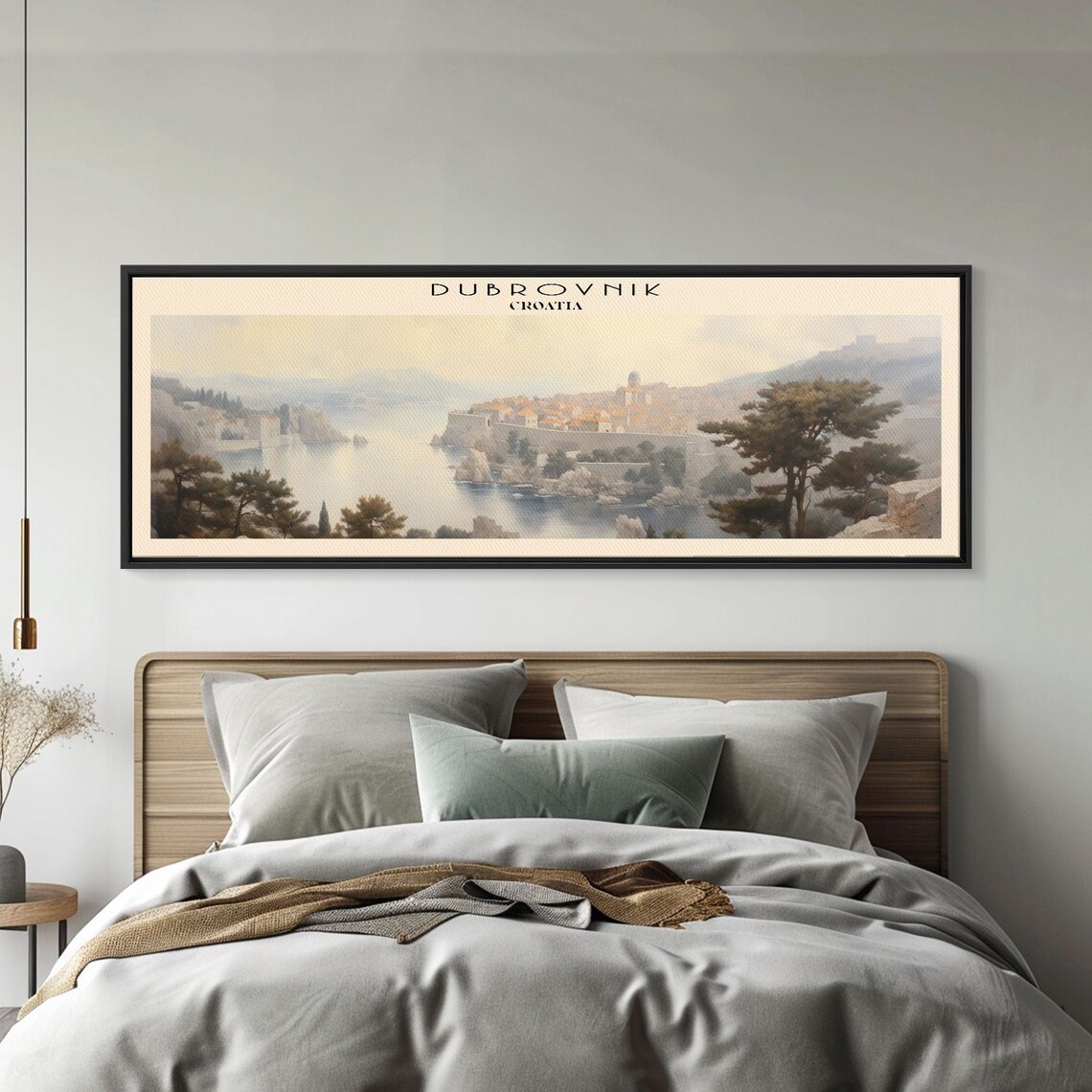 Dubrovnik Croatia Old Town Adriatic Coast Cliff View Travel Poster