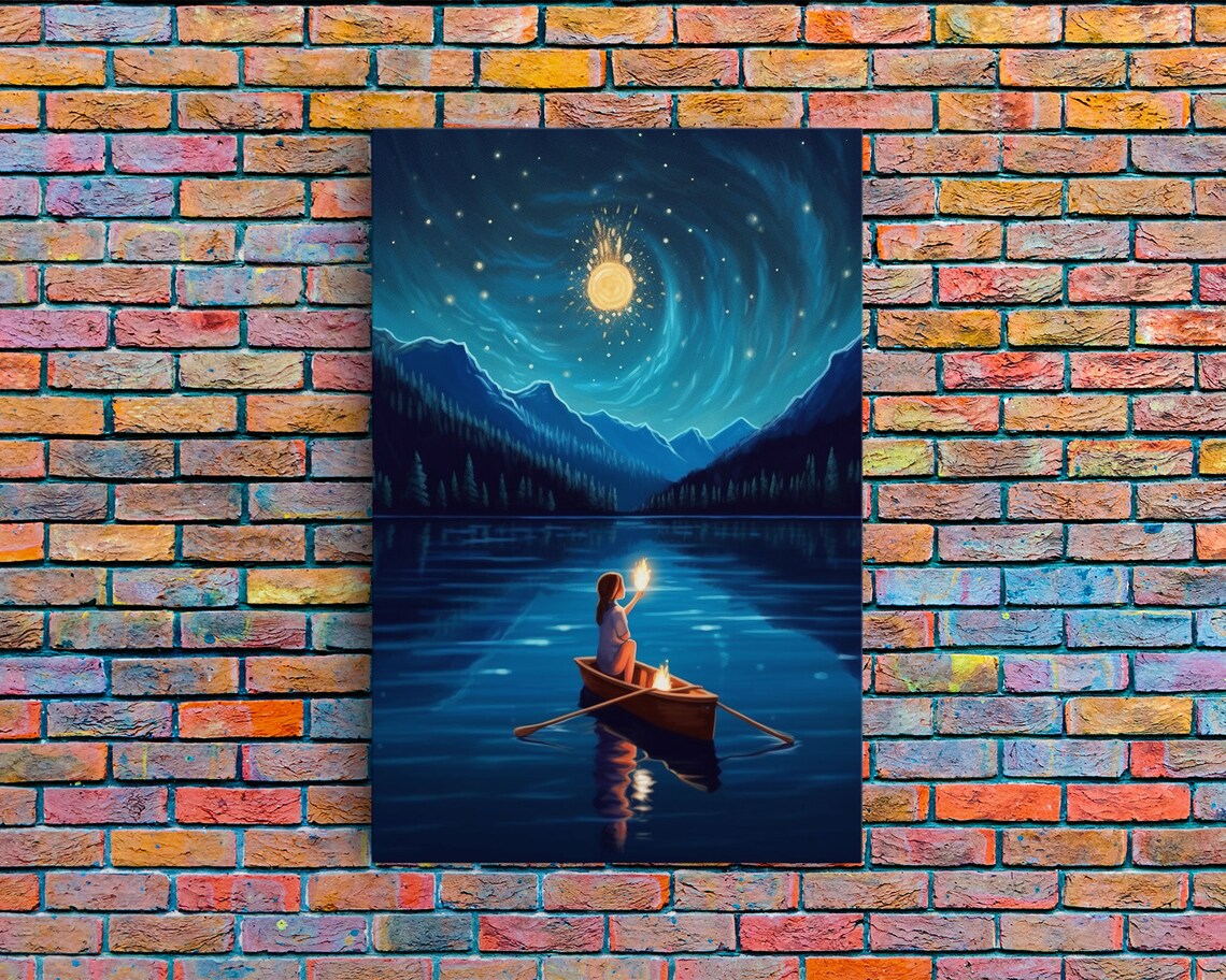 Starry Night Girl Wizard, Van Gogh-Inspired Art Print - Image 6