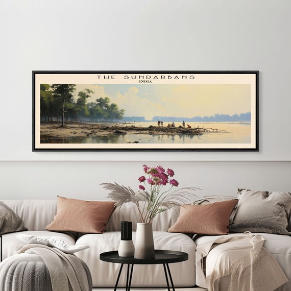 The Sundarbans Travel Poster Print Framed Wall Art Metal Wall Art India Art Gift For Him Panoramic Wall Art Travel Gift