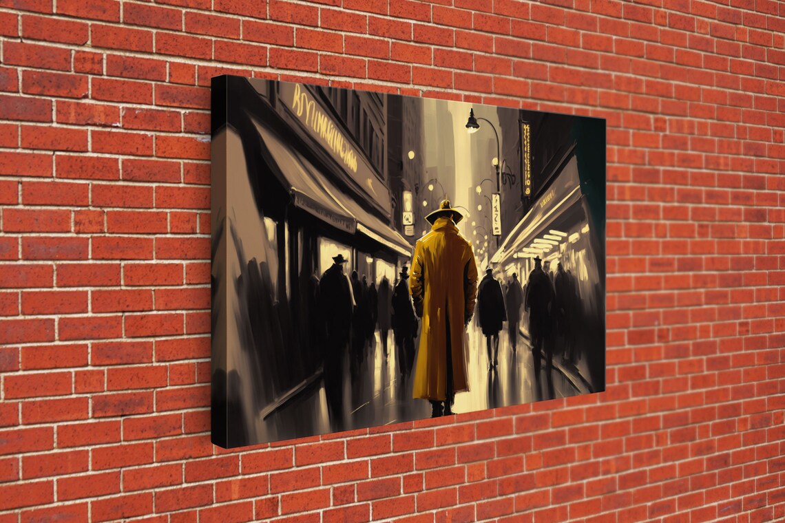 Man In Trench Coat, Noir Watercolor Art Print - Image 3