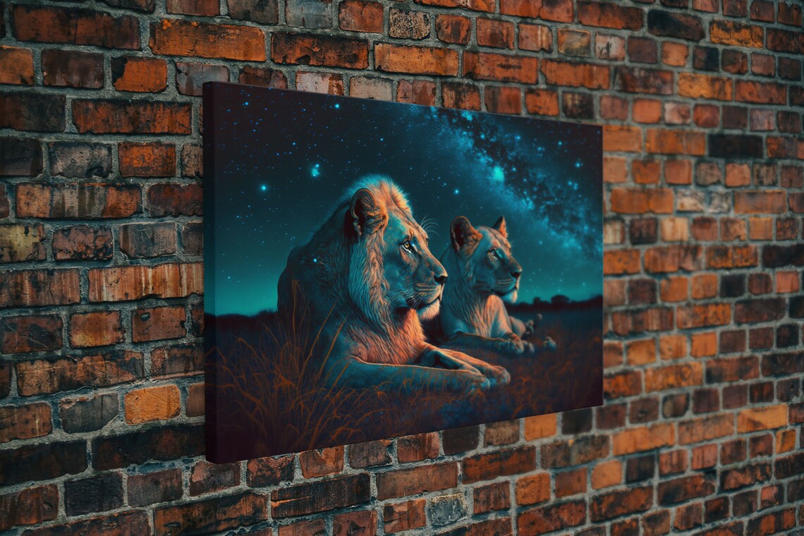 Boss Couple Lion Art Print, Valentine Gift Idea - Image 5