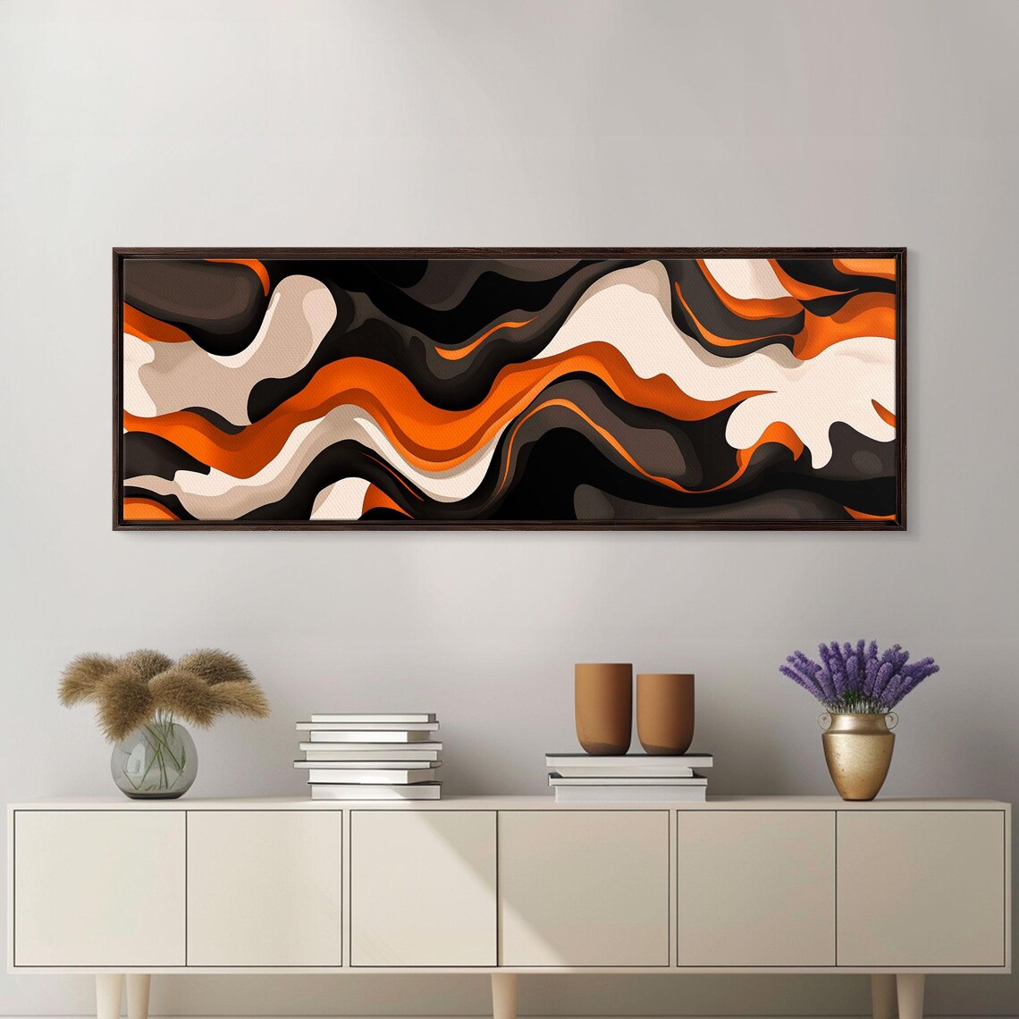 Retro Abstract Art Print, Oversized Extra Wide - Image 2