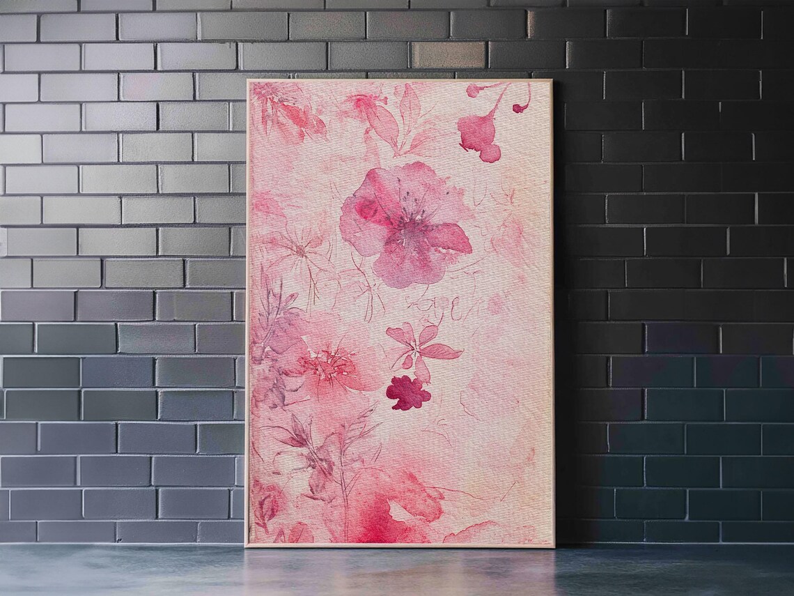 Pink Wildflower Watercolor Delicate Blossom Botanical Garden Poster - Image 5