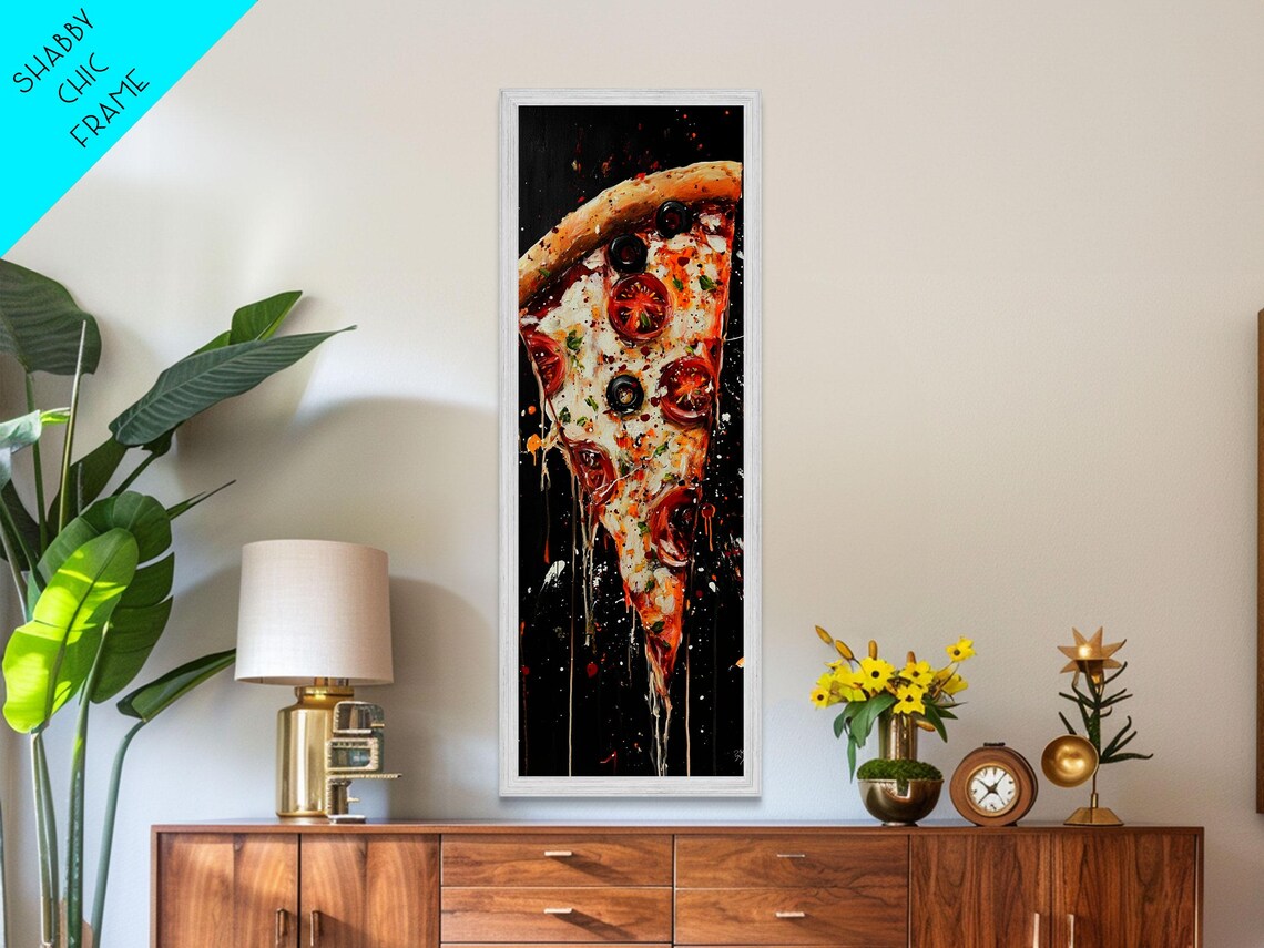 Pizza Painting Art Print, Funky Kitsch Kitchen Decor - Image 4