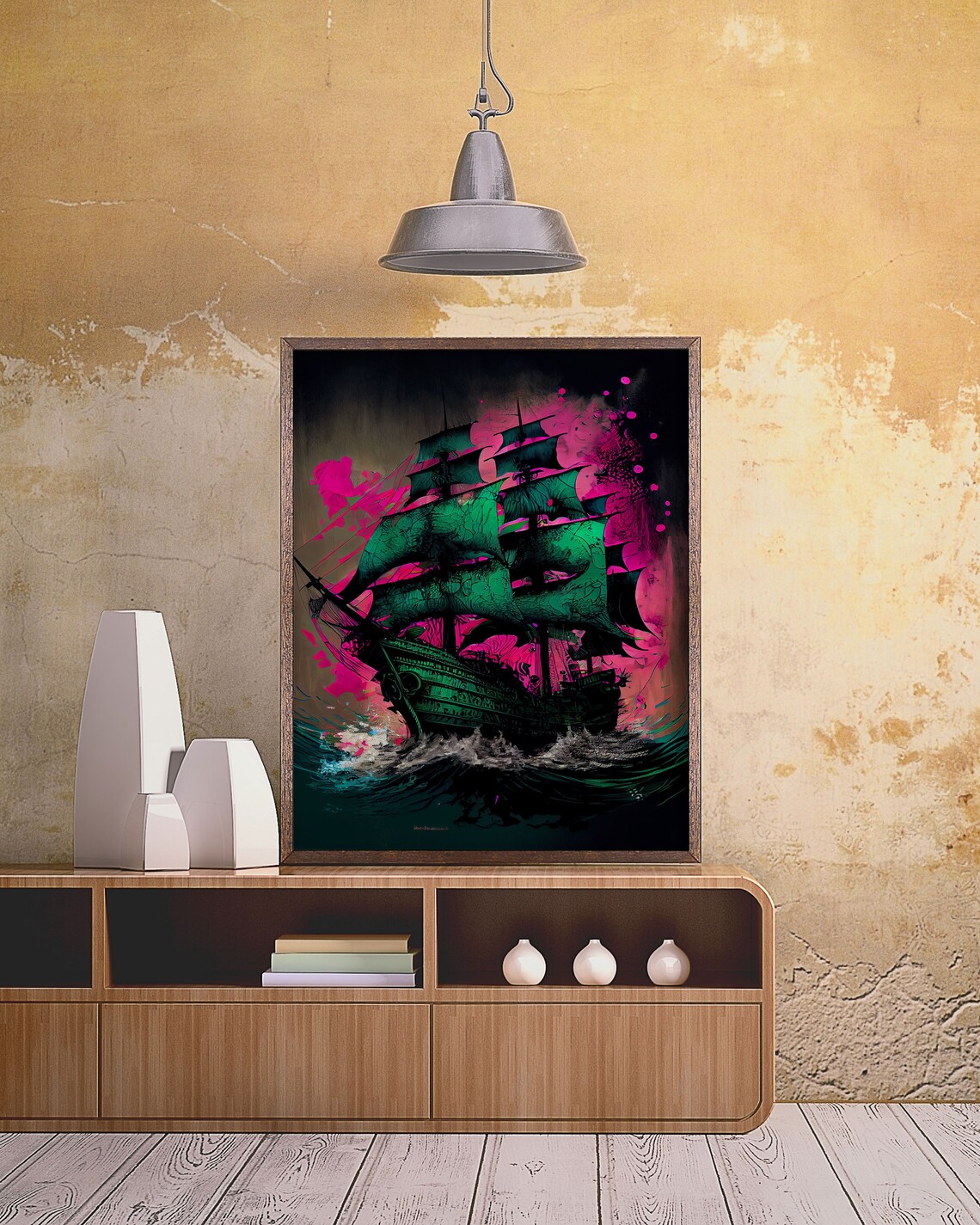 Surreal Psychedelic Pirate Ghost Ship Poster Print - Image 4