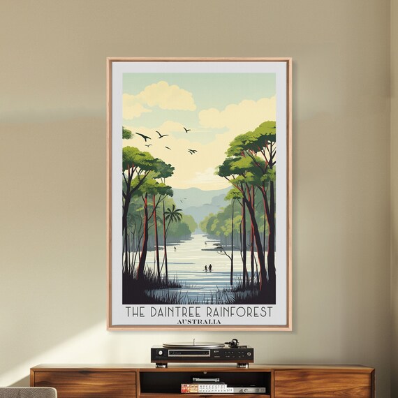 Daintree Rainforest Travel Poster Print Framed Print Australia Original Travel Art Framed Art Wall Hanging Home Decor