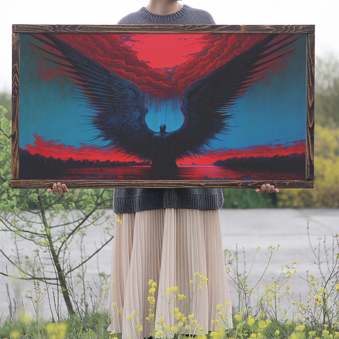 Angel Gabriel Angelic Art Gothic Angel Framed Print Cool Colorful Wall Decor - Image 2