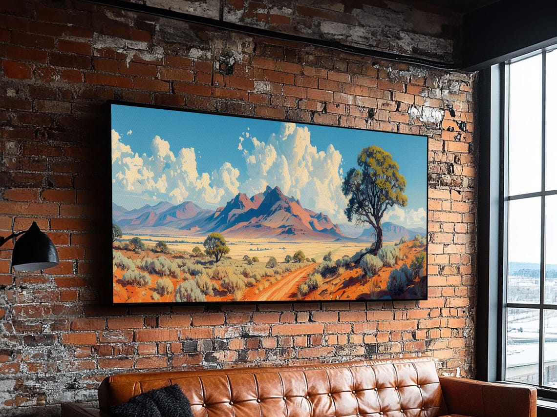 Southwestern Desert Mountains Red Rock Pueblo Landscape Poster - Image 4