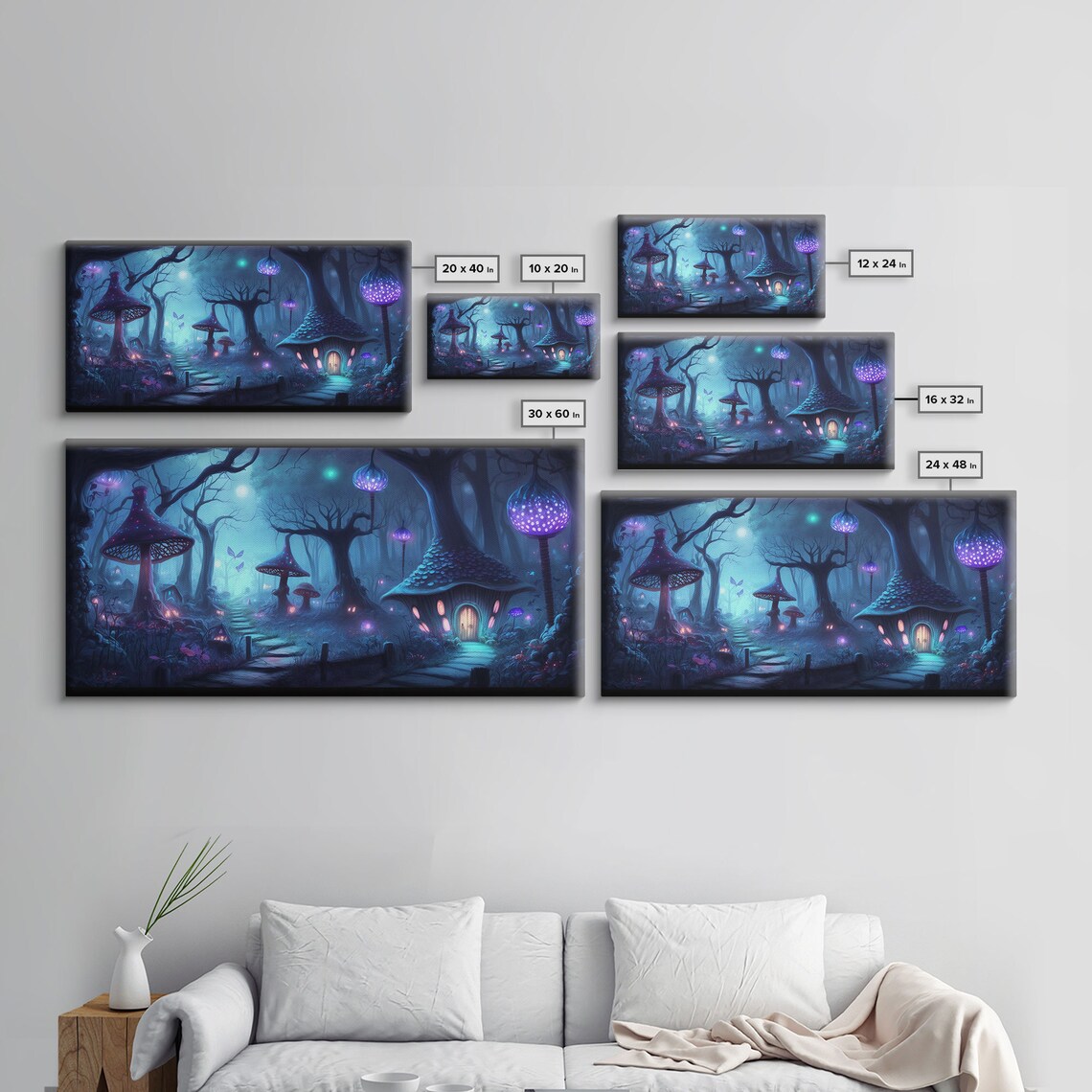 Magical Mushroom Fantasy Forest Wall Art Print - Image 2
