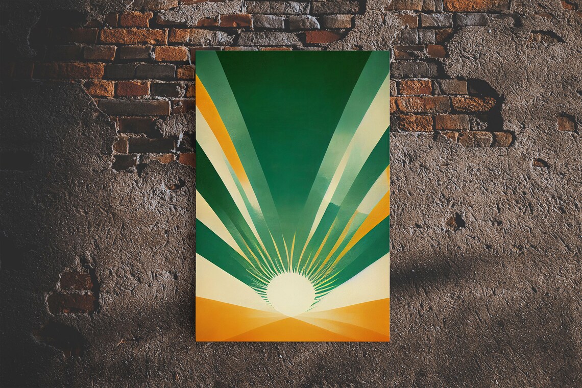 Emerald Green Sun Burst, Art Deco Wall Art Print - Image 6