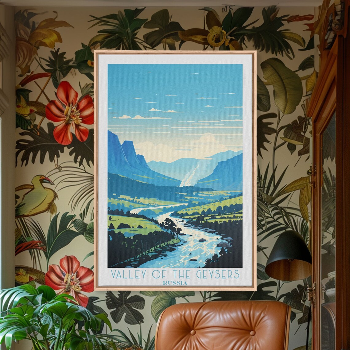 Valley Of The Geysers Russia Steaming River Valley View Travel Poster