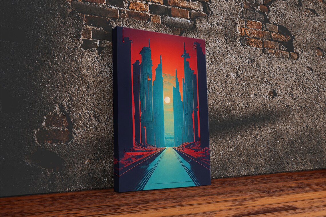 Brutalist Art Deco Dystopian City Travel Poster - Image 5