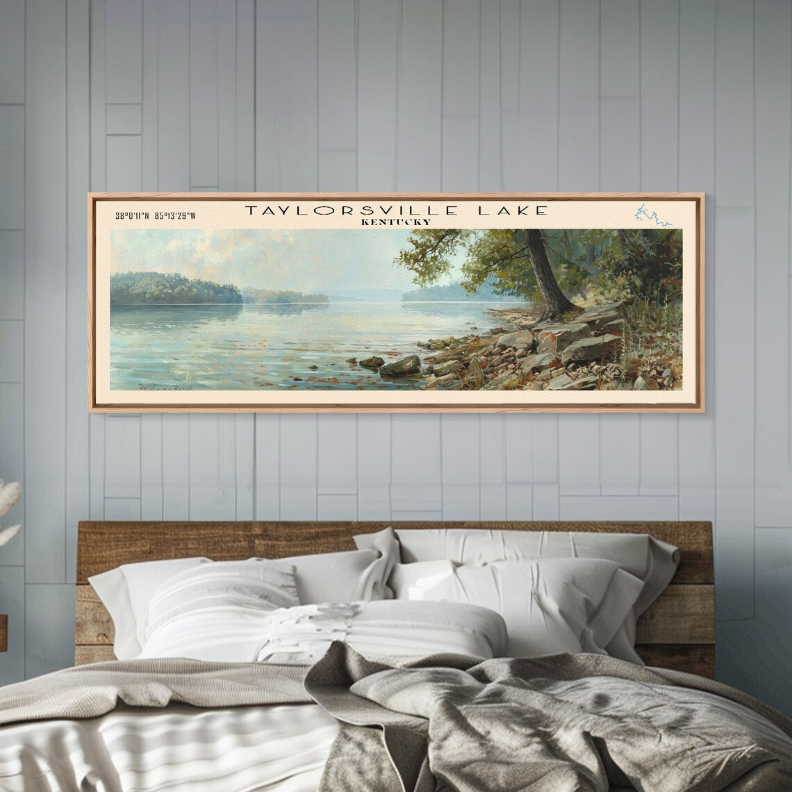Taylorsville Lake Kentucky Leaning Tree Rocky Shore Calm Travel Poster - Image 5