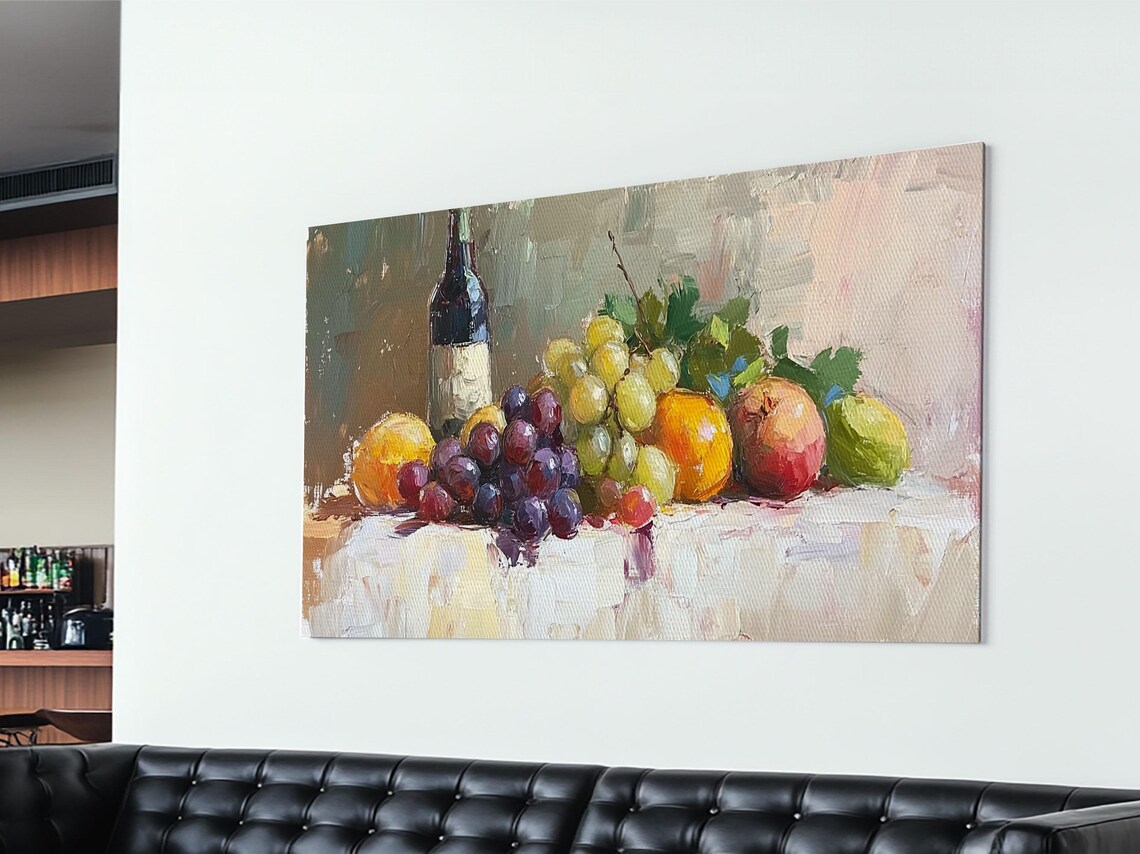 Still Life Of Grapes And Wine Art Print, Eclectic Kitchen - Image 4