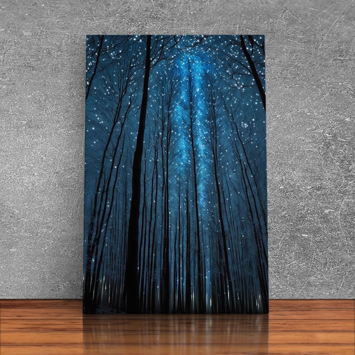 Birch Tree Forest At Night, Boho Minimalist Art Print - Image 2