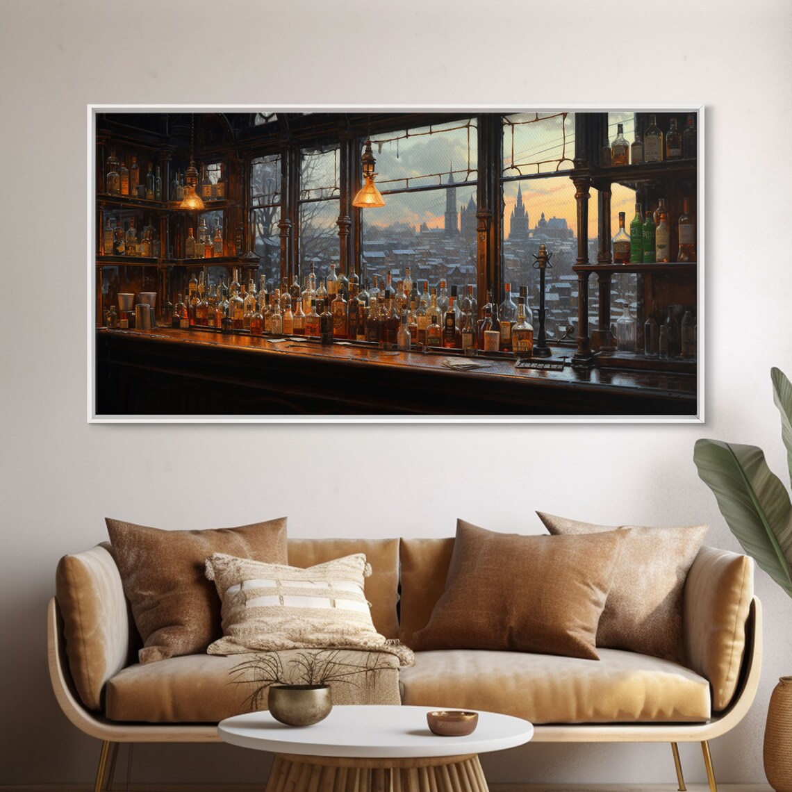Vintage Western Bar Overlooking City, Art Print - Image 6