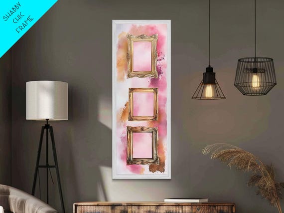 Vintage Frames Print Cottagecore Art Light Pink Wall Art Rustic Wall Art Vertical Wall Art Bedroom Decor Gift Idea Her
