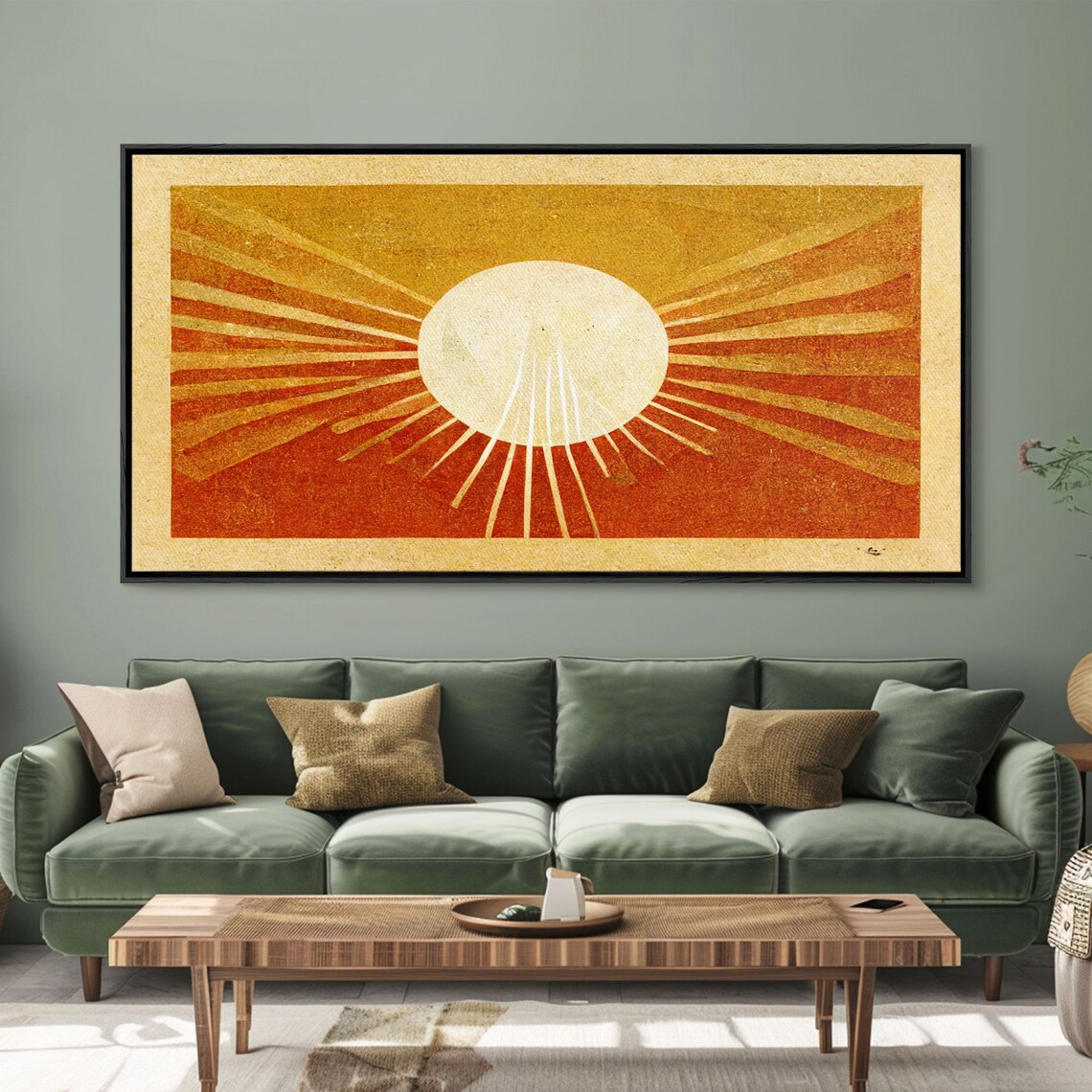 Midcentury Sunburst Art Deco Style Wall Art Print