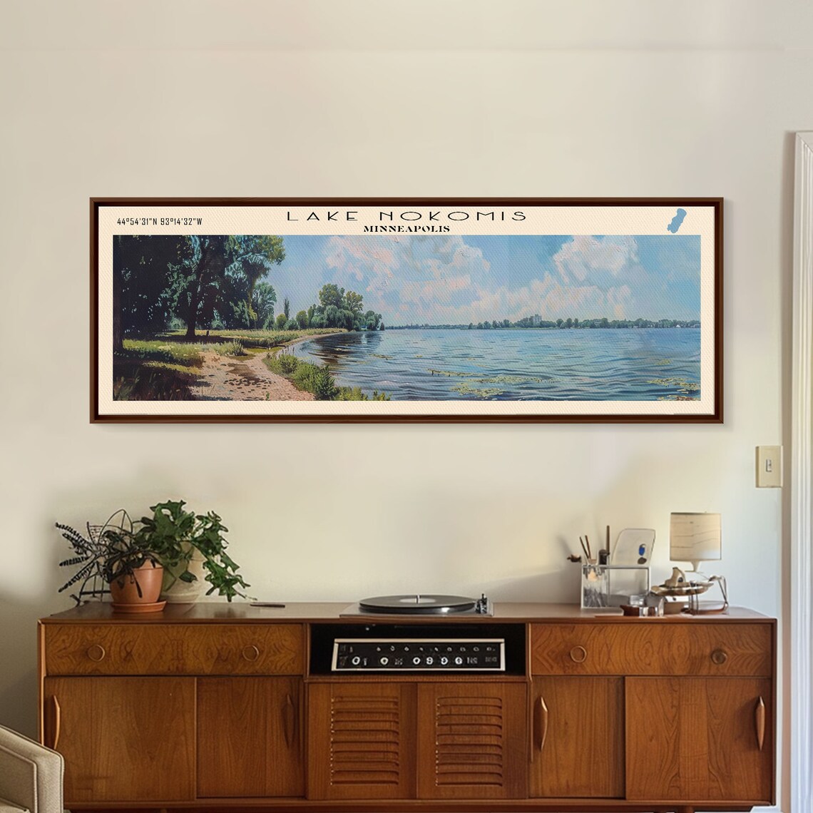 Lake Nokomis Minneapolis Panoramic Travel Poster