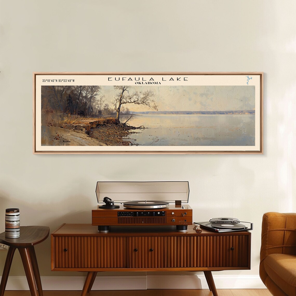 Eufaula Lake Oklahoma Travel Poster, Lake House Art - Image 5