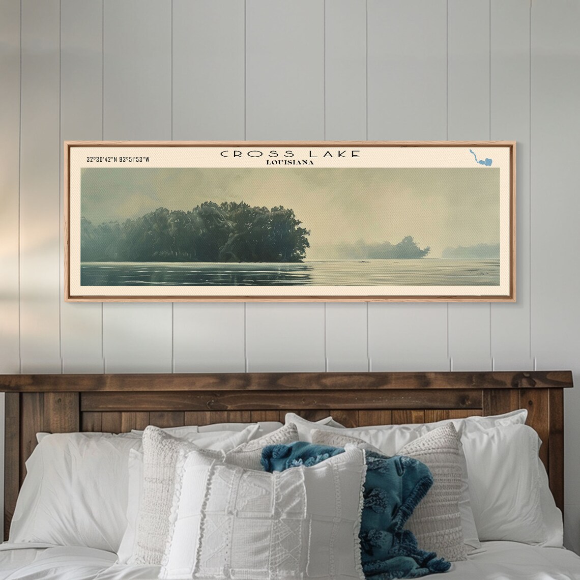Cross Lake Louisiana Misty Tree Islands Hazy Green Water Travel Poster - Image 2