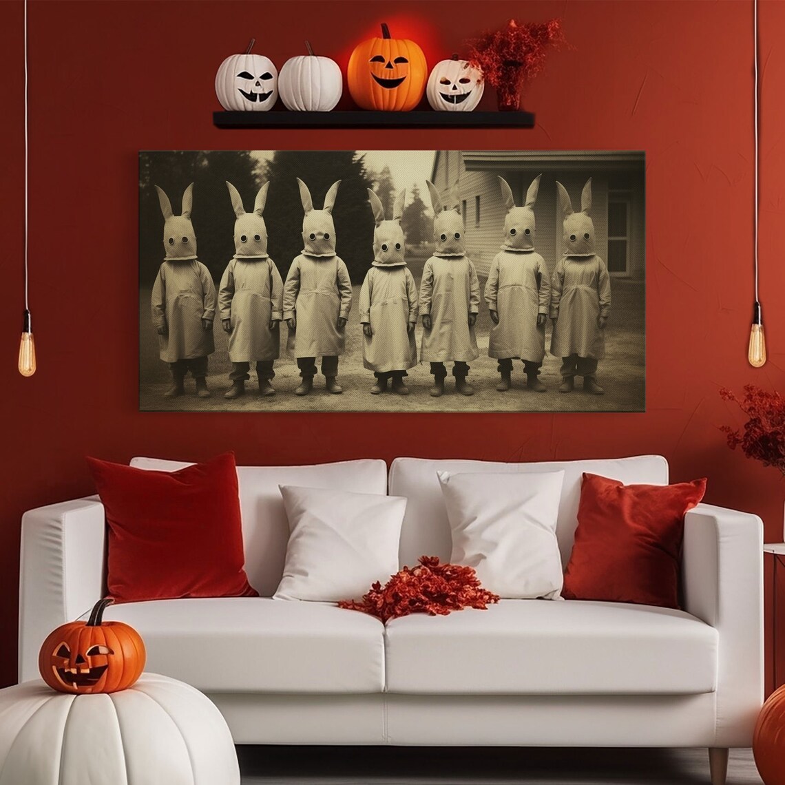 Cult Of The Bunny Creepy Halloween Tintype Art Print - Image 6