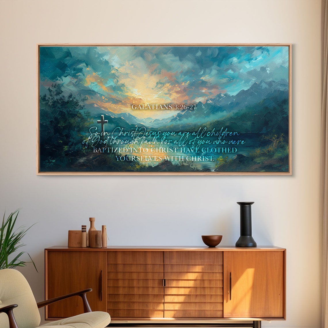Galatians 326 27 Framed Print Scripture Wall Art Christian Paintings House Warming Gift Bible Verse Print Giant Wall Art - Image 6
