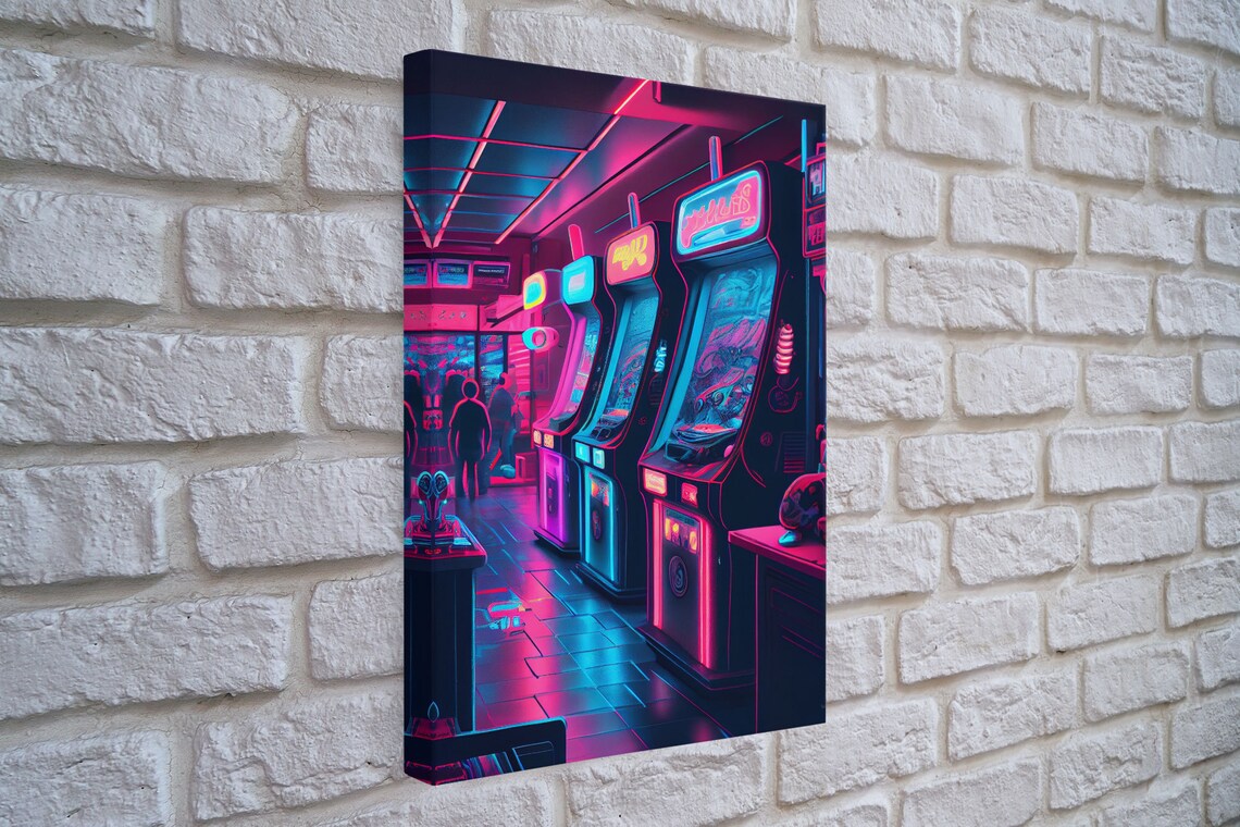 Synthwave Arcade Game Room Art Print for Teen Room - Image 5