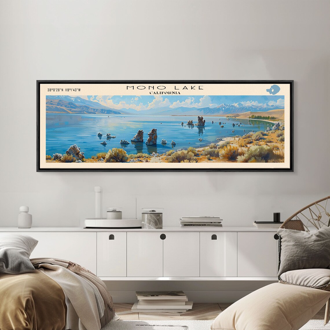 Mono Lake California Tufa Towers Blue Water Sierra Peaks Poster Art - Image 3