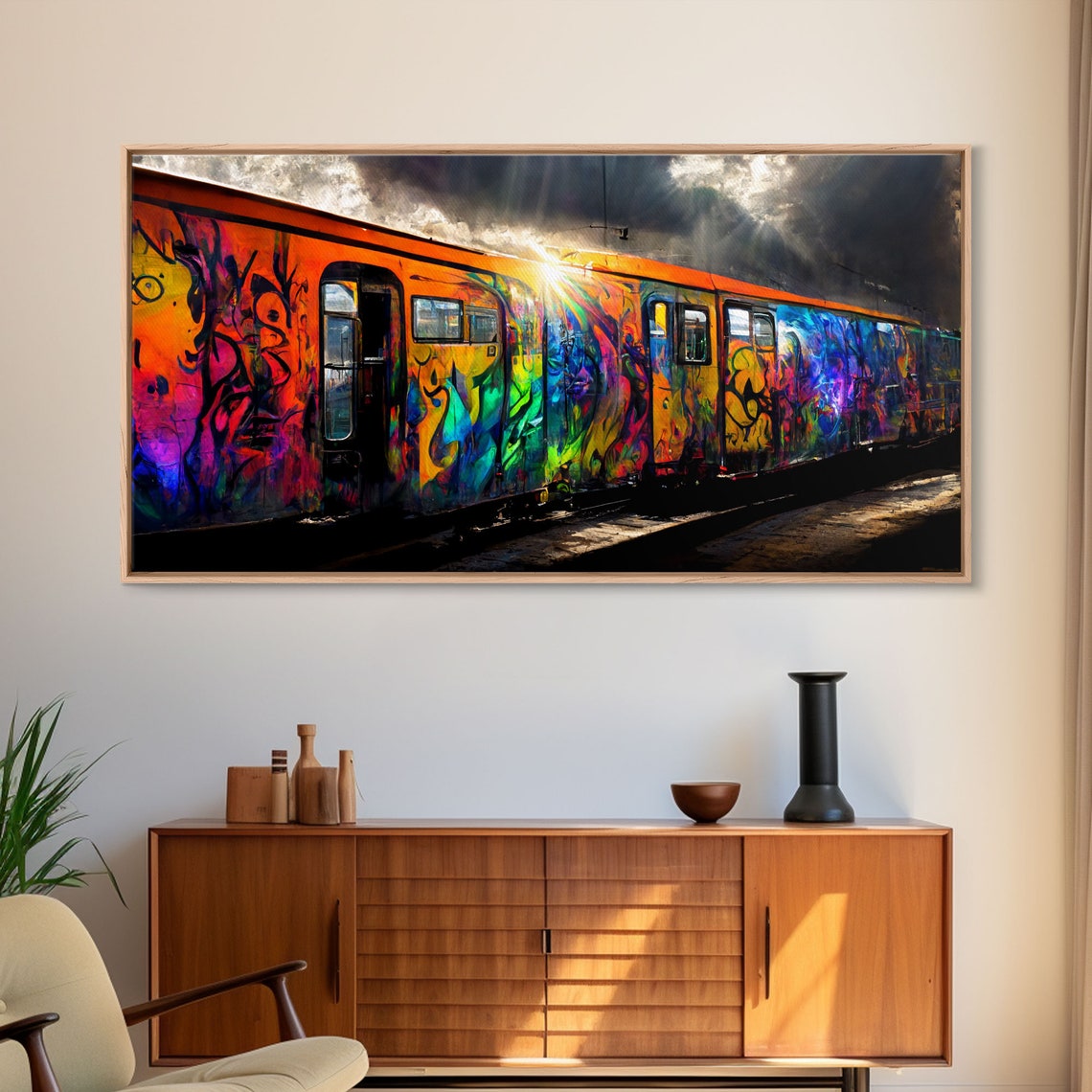 Box Car Graffiti Art Wall Decor Train Box Car Ready To Hang Print Wall Art Rainbow Train Wall Art - Image 6